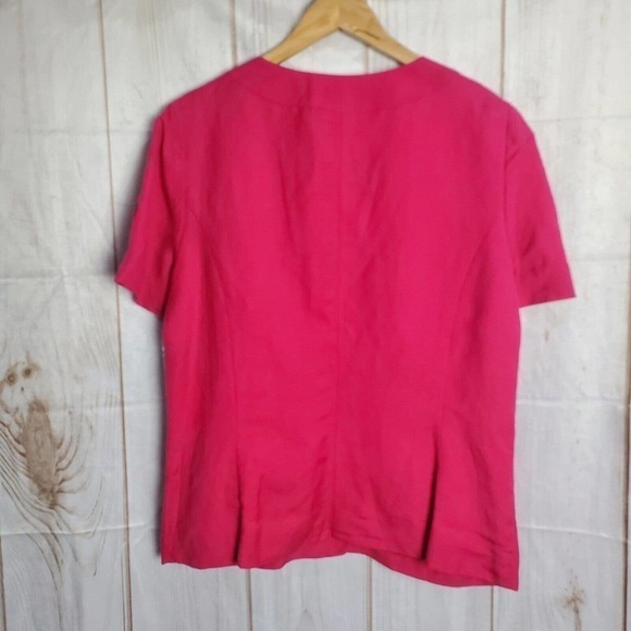 NWT Y2K East 5th Linen Blend Pink Button Up Light Jacket Blazer Size Large - Picture 6 of 9